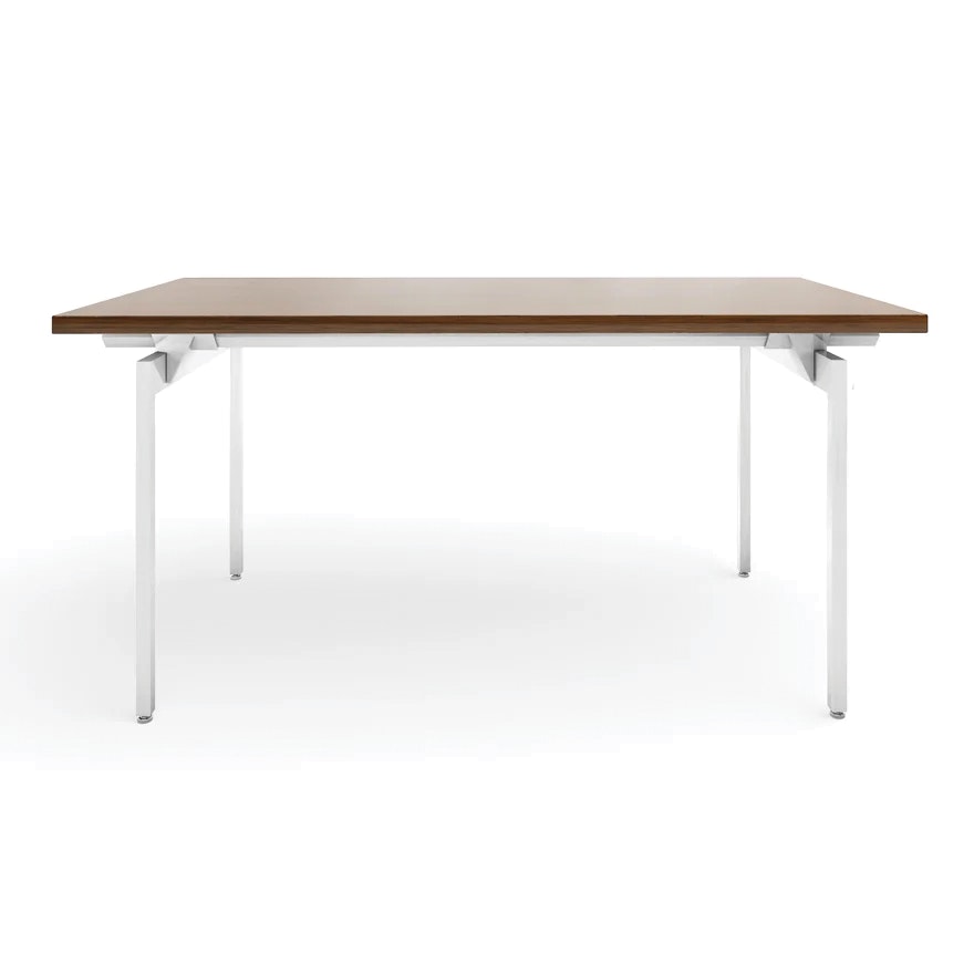 Antenna Desk - Light Walnut, Veneer, Bright White