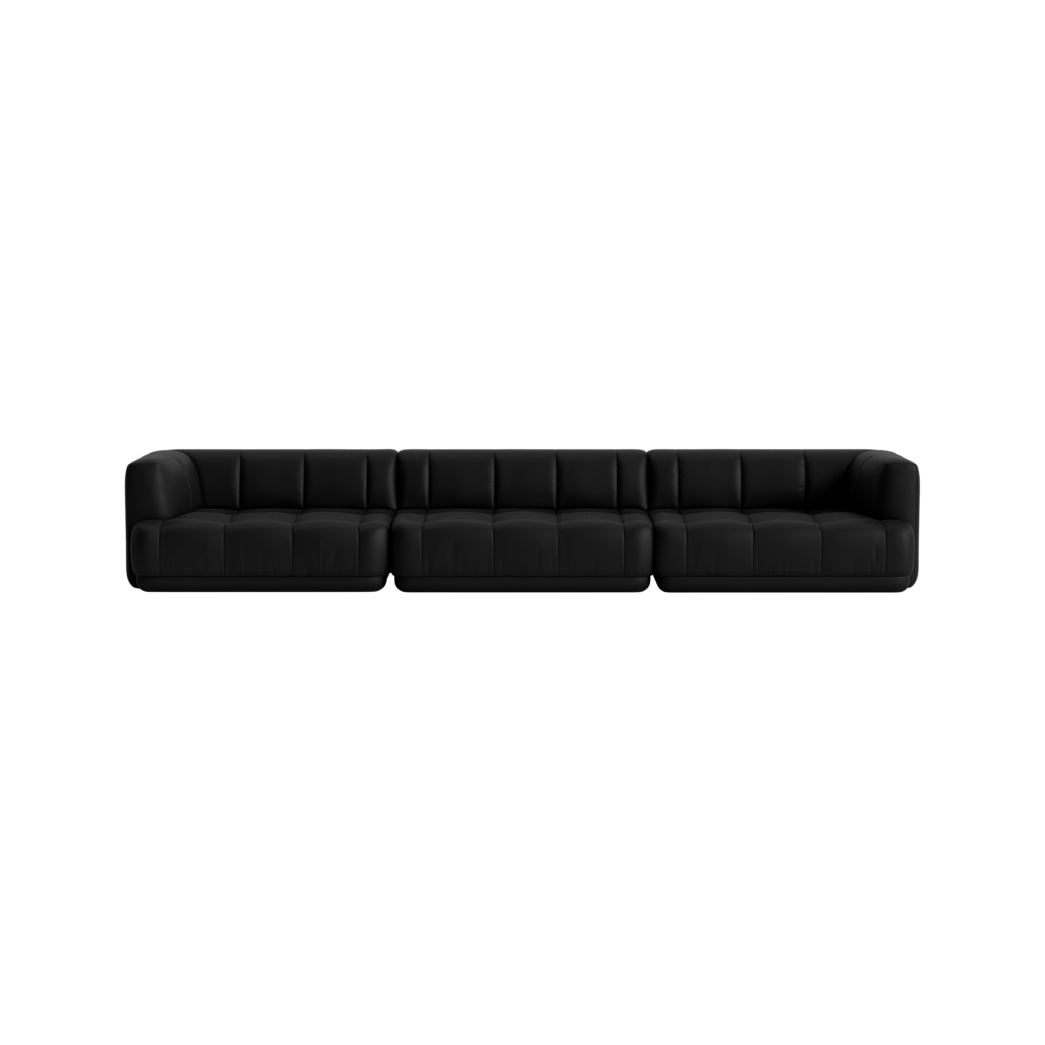 Quilton Modular Sofa - 167.75", Prone Leather, 006 Obsidian"