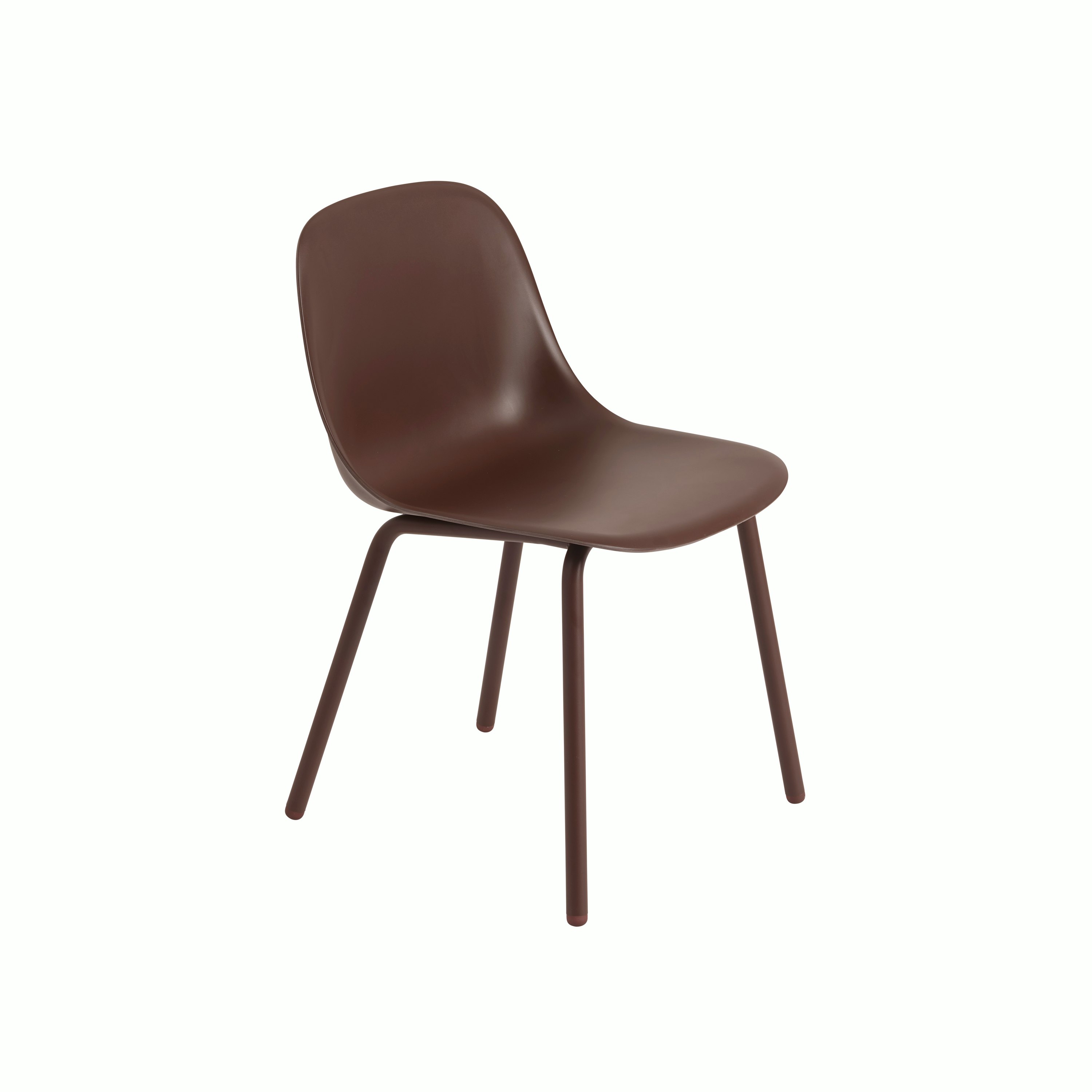 Fiber outdoor side chair brown red
