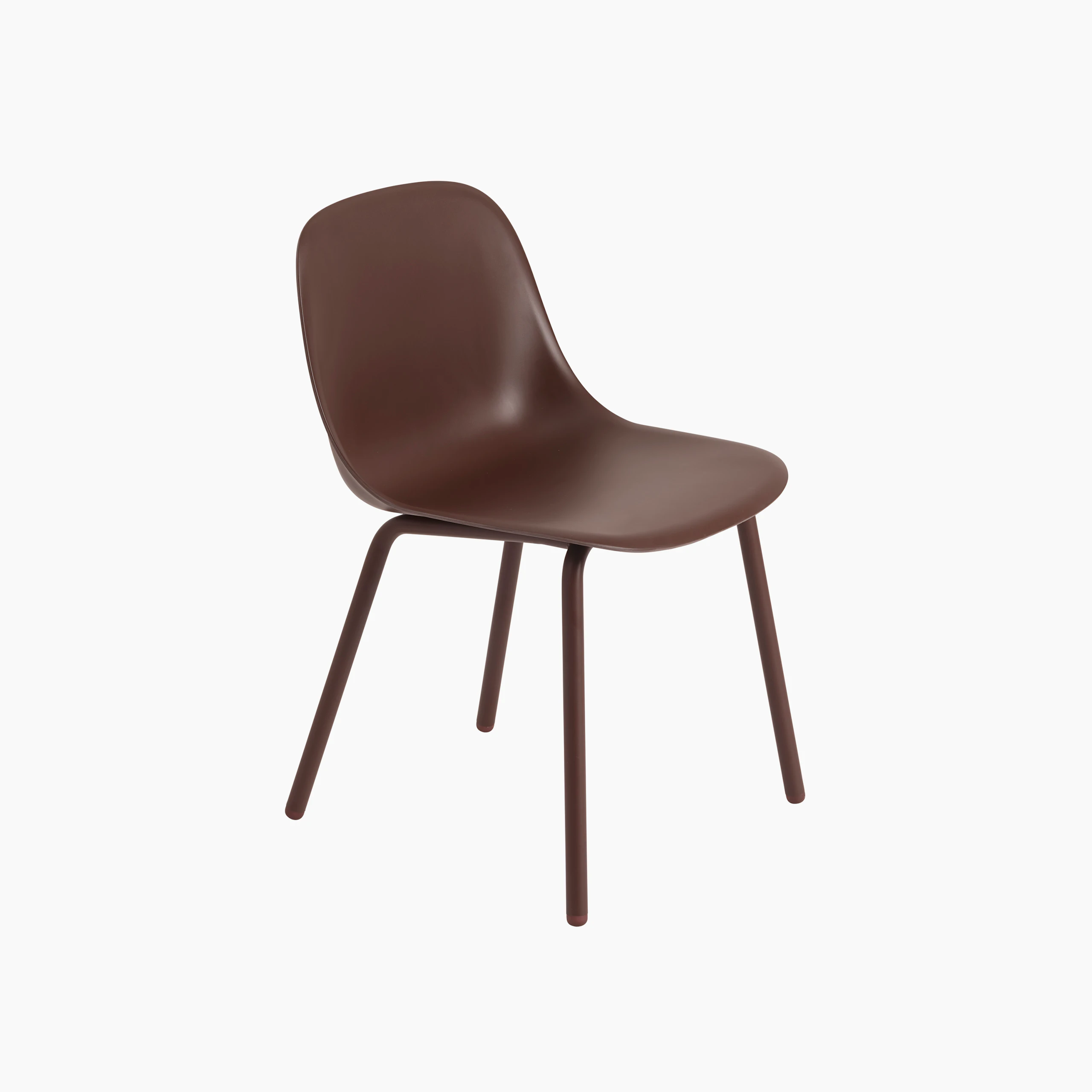 Fiber outdoor side chair brown red