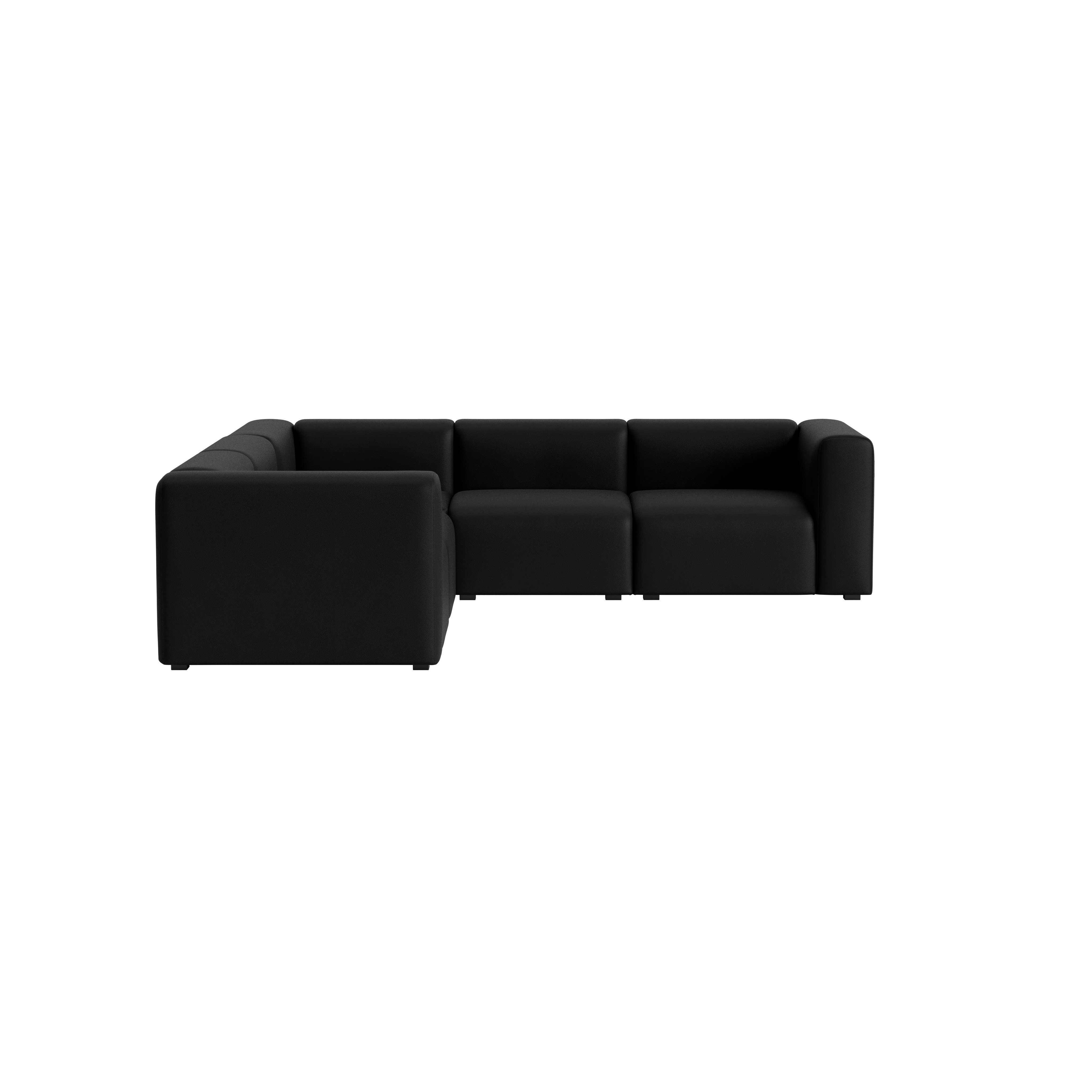 Mags Corner Sectional - Left, Prone Leather, 006 Obsidian