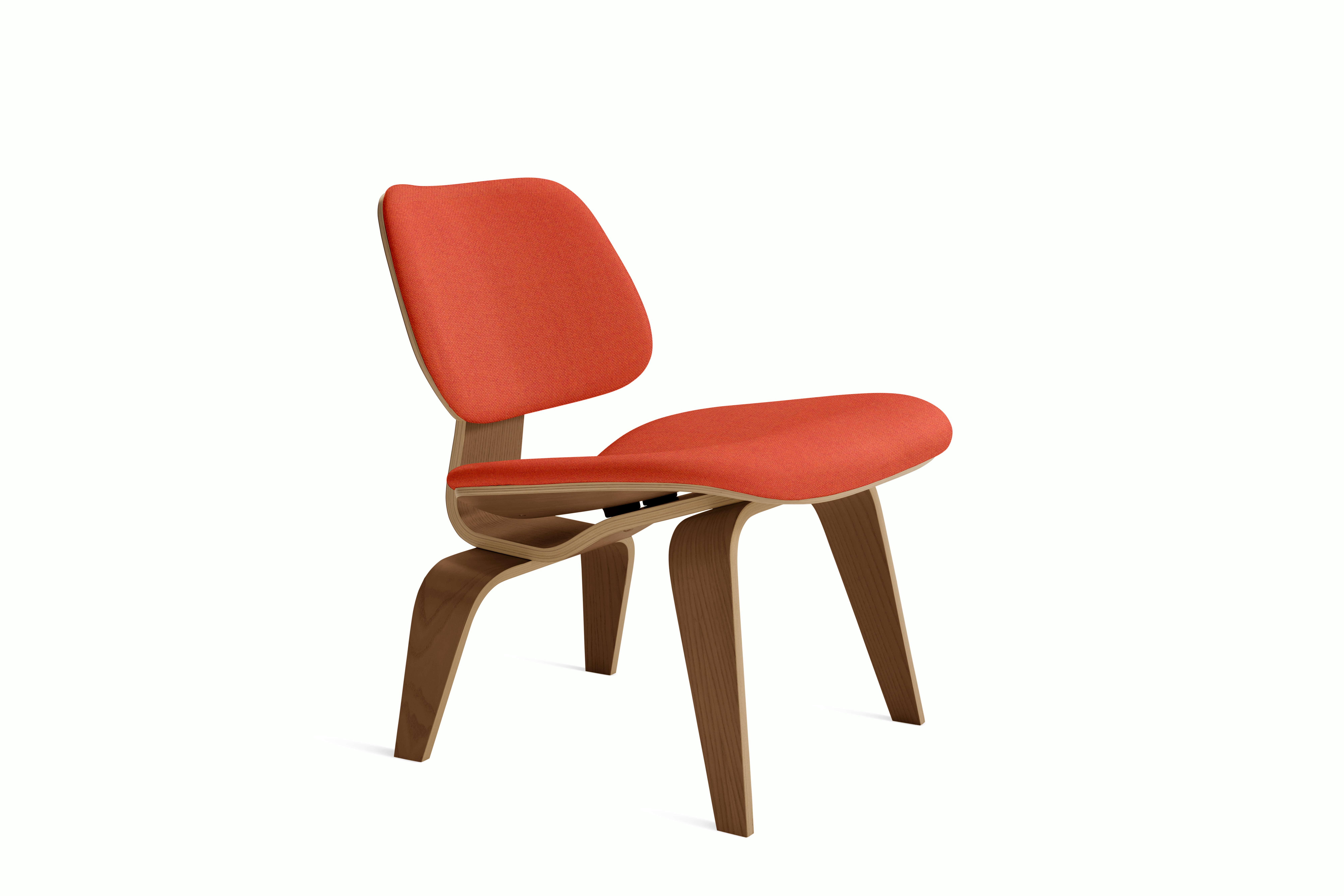 Eames Molded Plywood Lounge Chair Wood Base (LCW) - Upholstered,  Ebony,  Beck,  030 Woodlet