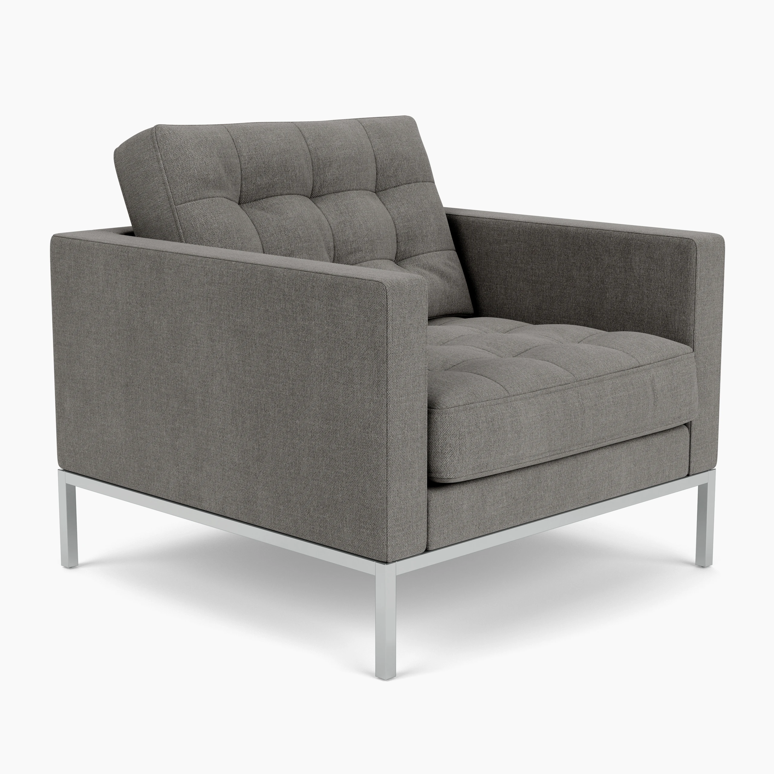 Florence Knoll Relaxed Lounge Chair - Crossroad, Mineral, Polished Chrome