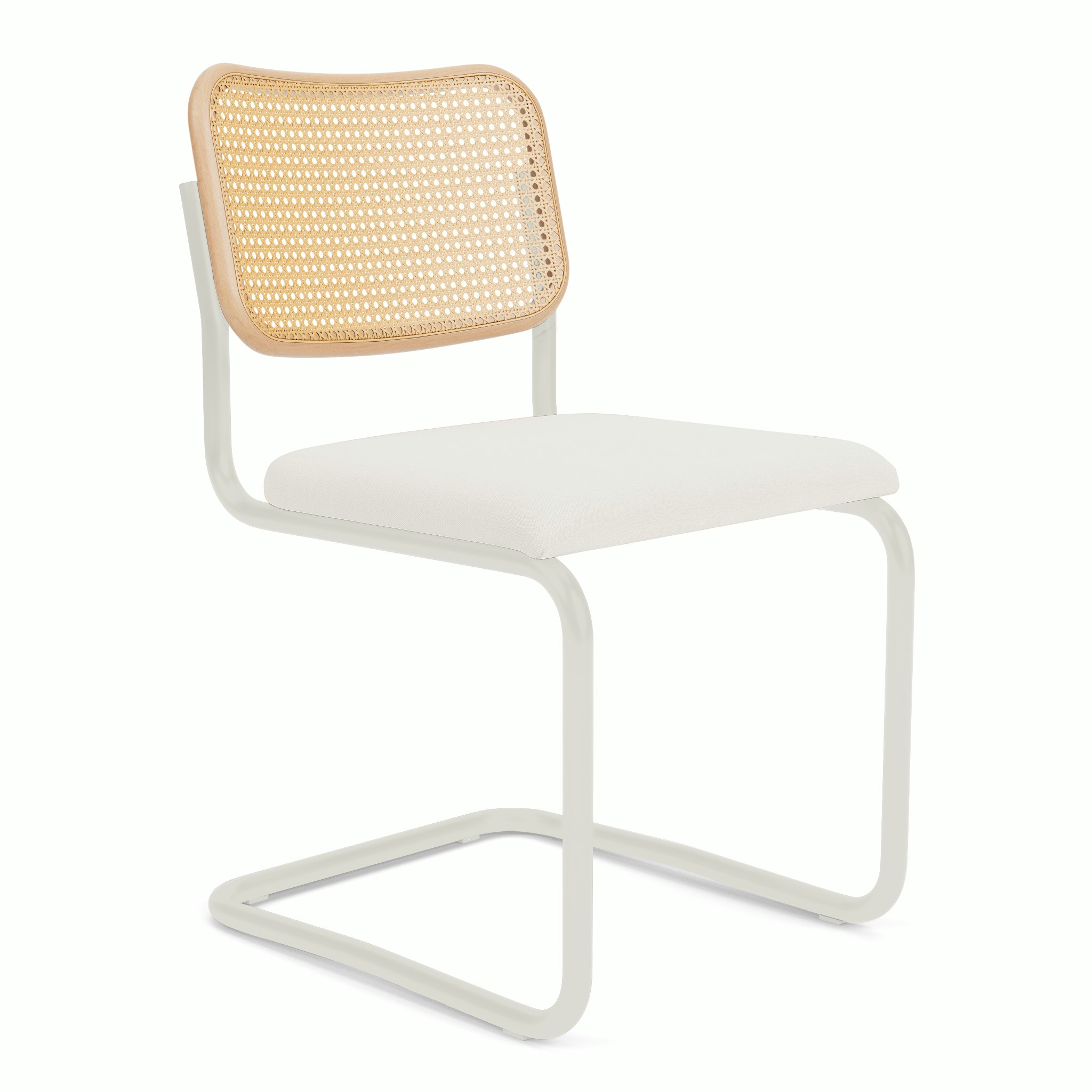 Cesca Upholstered Chair - Natural Beech,  Side Chair ,  Seat Pad,  hourglass,  air,  white frame