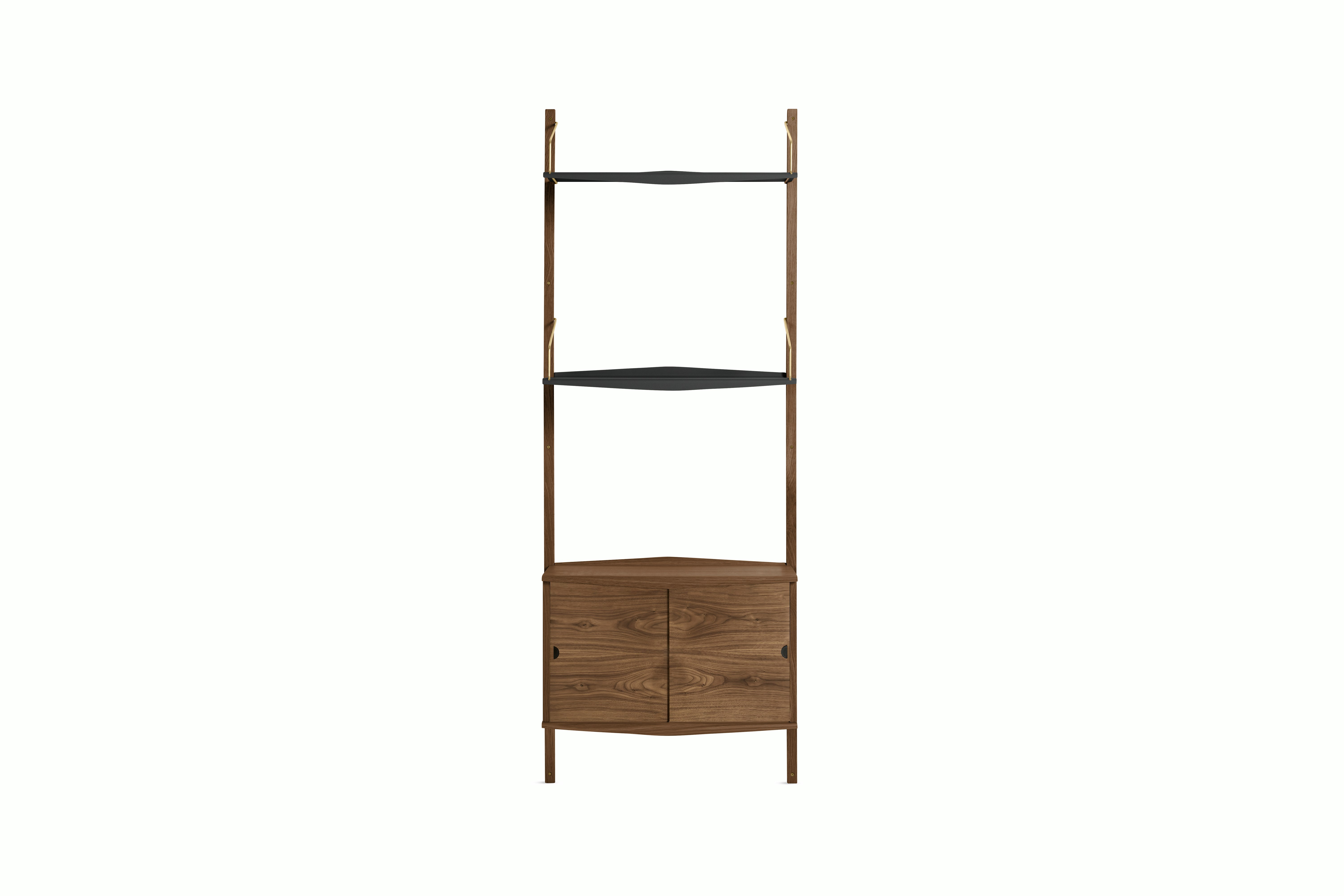 System Ultra - 1 Bay,  Black,  Walnut ,  Brass With Cabinet