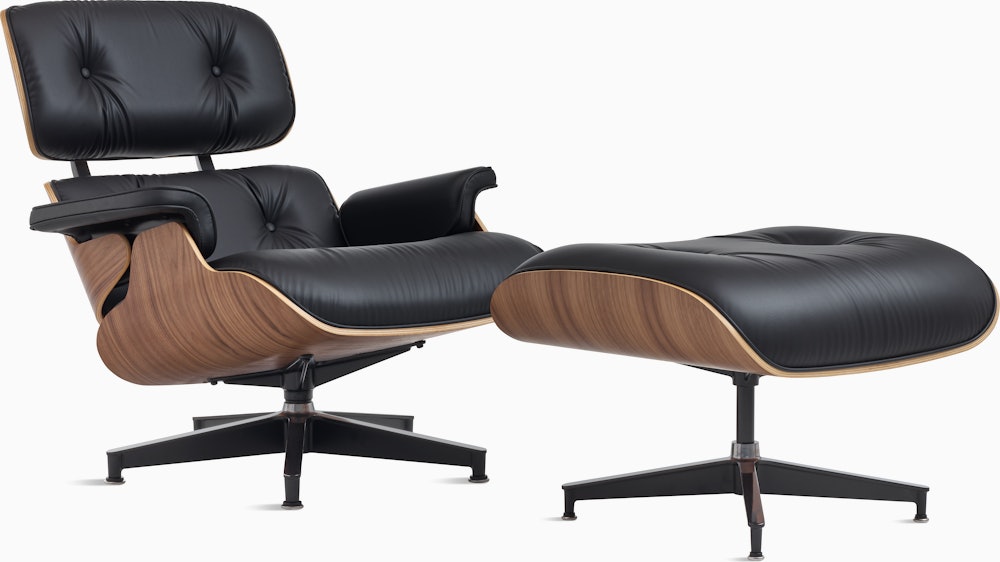 Eames Lounge & Ottoman - Standard,  Walnut,  Bamboo,  Black