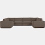 Reid Corner Sectional - U Shaped Sectional,  Standard,  Pebble Weave,  Bark,  1" Block"