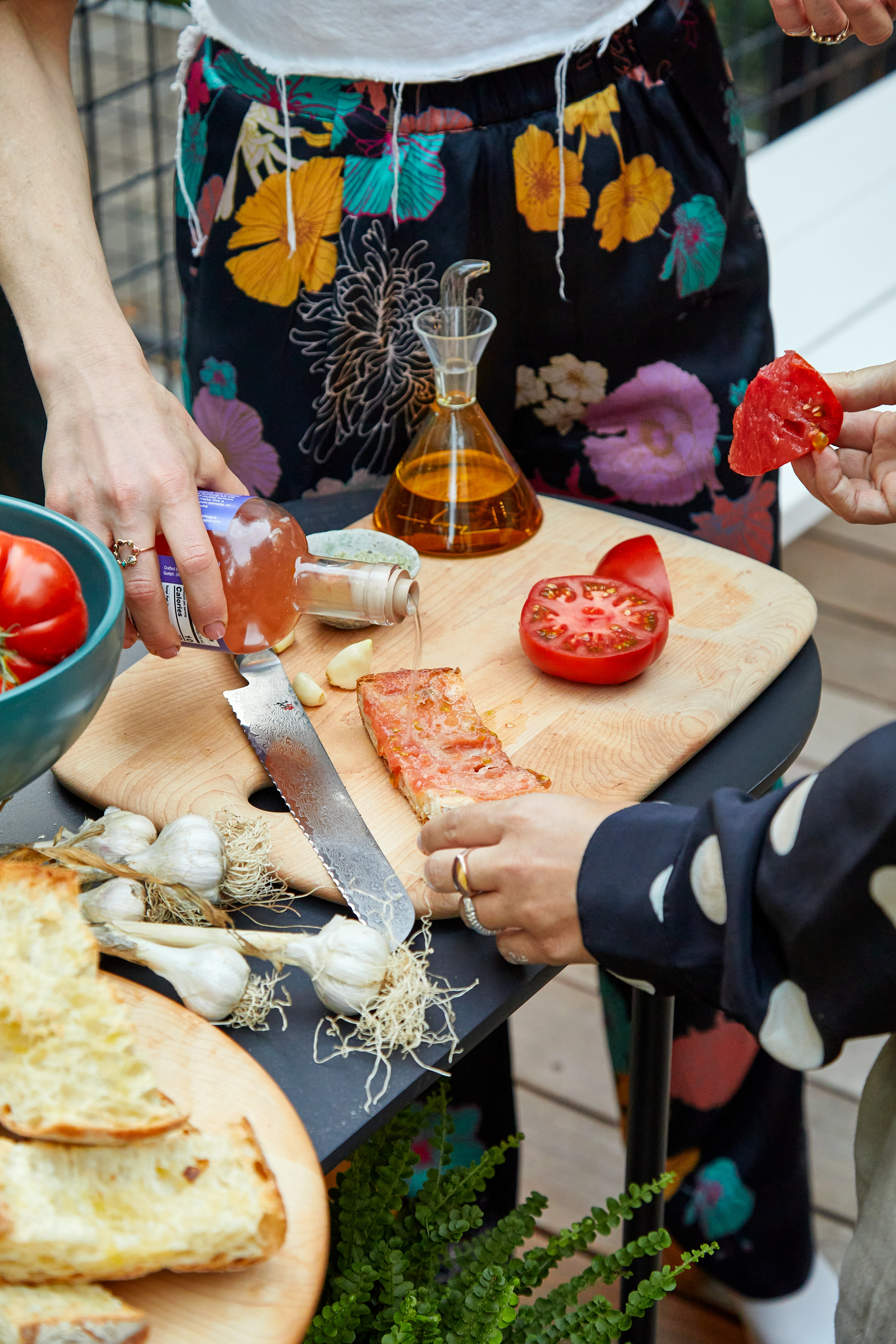 Julia Sherman Art of Hosting,  Edward Wohl Cutting boards and Marquina Cruet