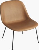 Fiber Lounge Chair - Lounge Chair,  Refine Leather,  Cognac,  Black Tube