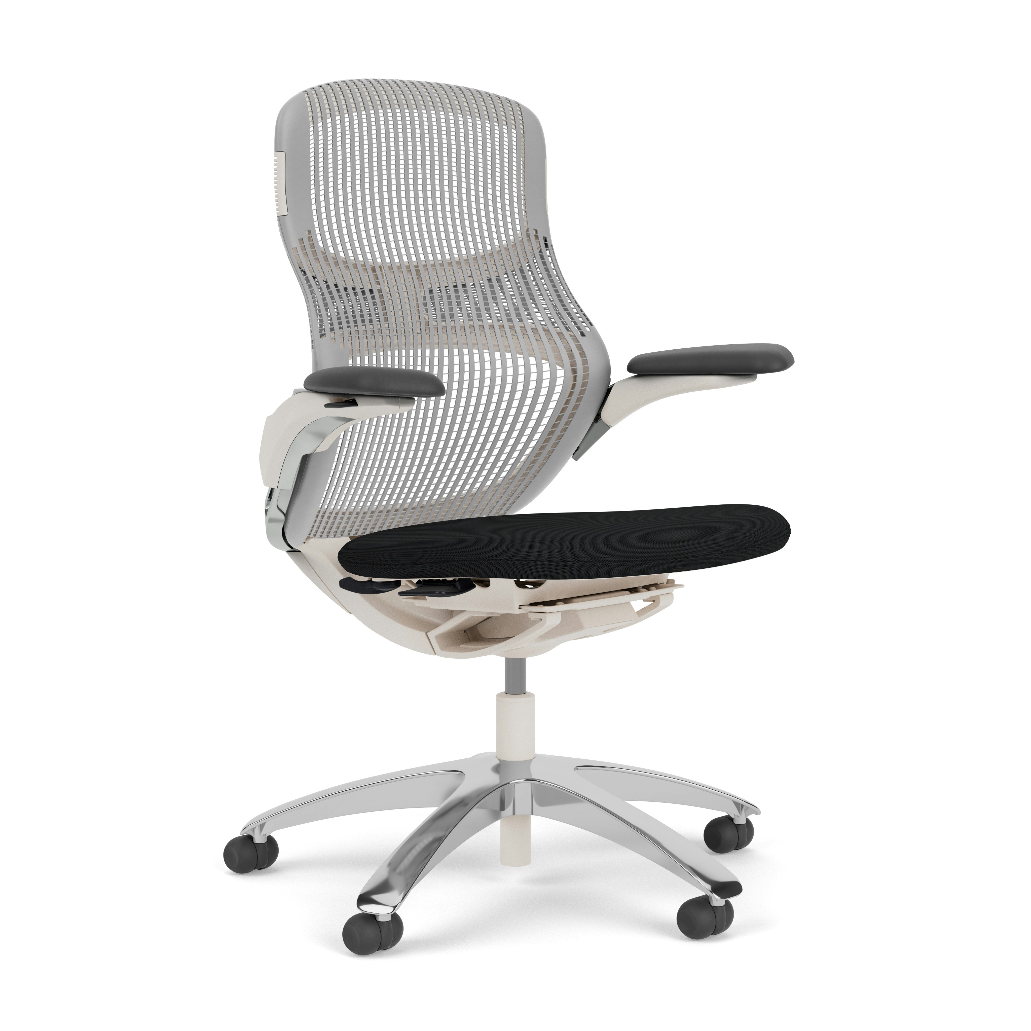 Generation Chair - Light, High Performance, Pebble, Generation, Onyx, Polished Aluminum, Hard Wheel
