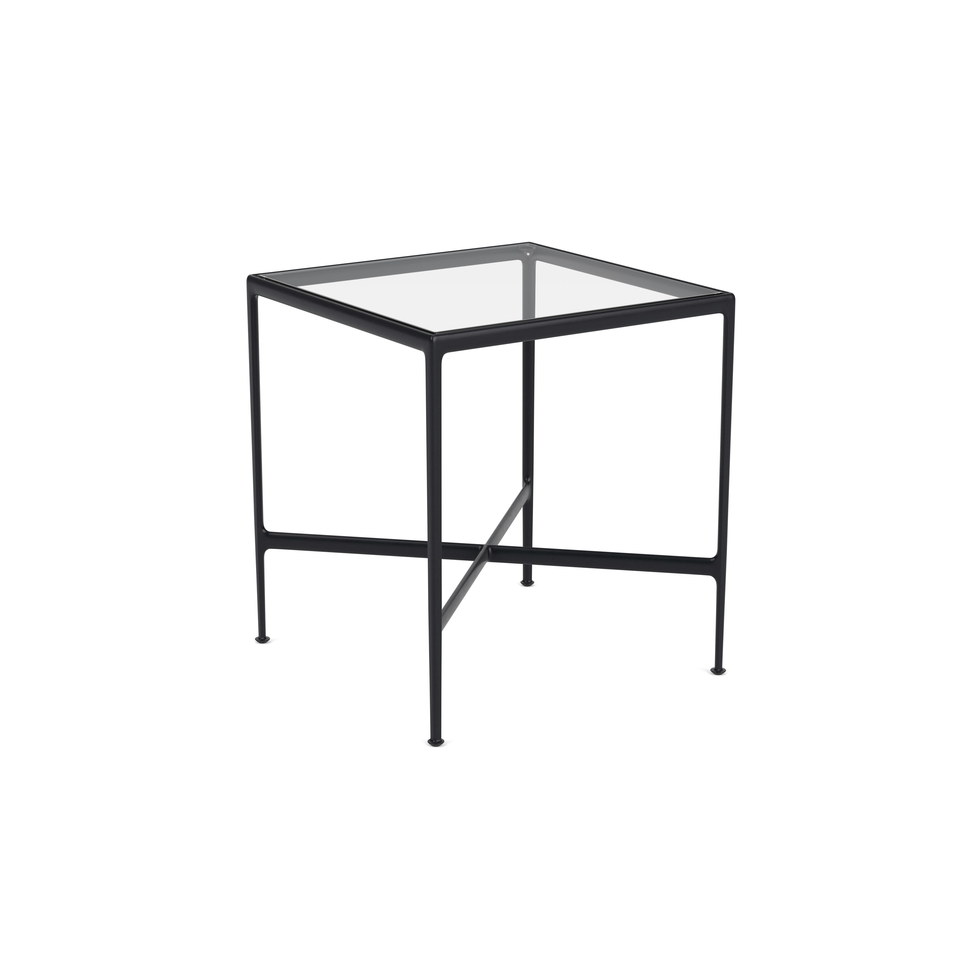 1966 High Table - Bar Height, 38" x 38", Clear Glass, Onyx