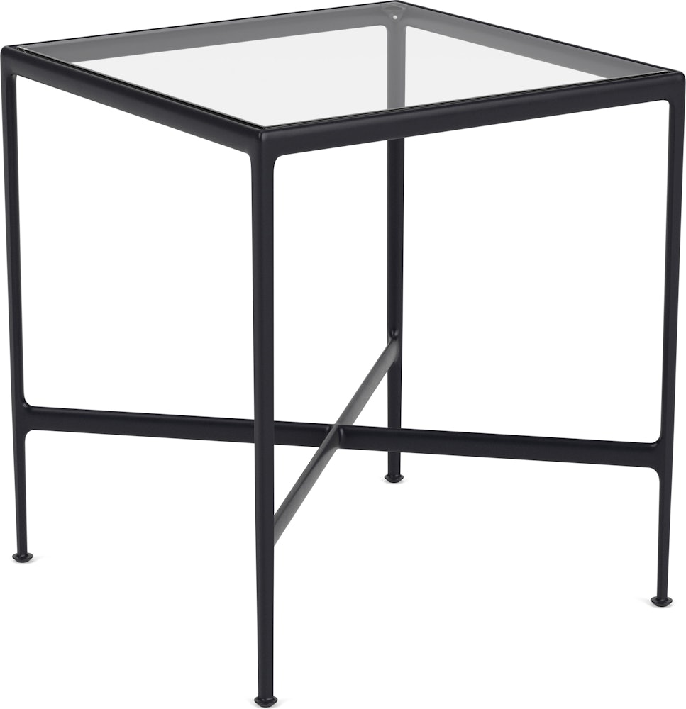 1966 High Table - Bar Height, 38" x 38", Clear Glass, Onyx