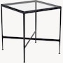 1966 High Table - Bar Height, 38" x 38", Clear Glass, Onyx