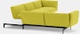 Avio Sectional with Table - Five Seater, Right, Classic Boucle, Chartreuse, Black, Satin Carrara