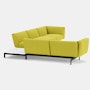 Avio Sectional with Table - Five Seater, Right, Classic Boucle, Chartreuse, Black, Satin Carrara