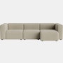 Mags Narrow Chaise Sectional - Right, Pecora, Cream