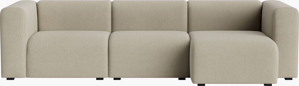 Mags Narrow Chaise Sectional - Right, Pecora, Cream