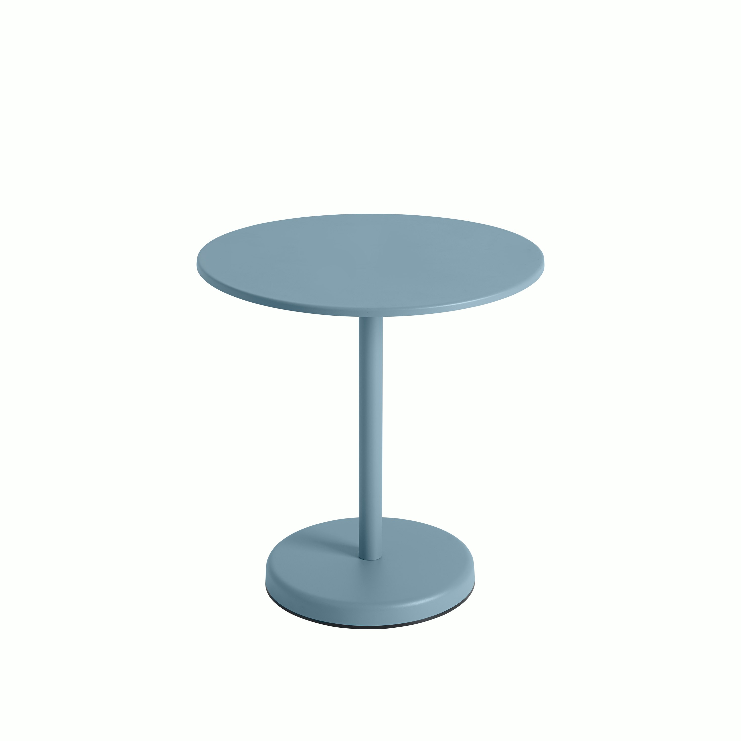 Linear steel cafe table round 70 h 73 pale blue Muuto