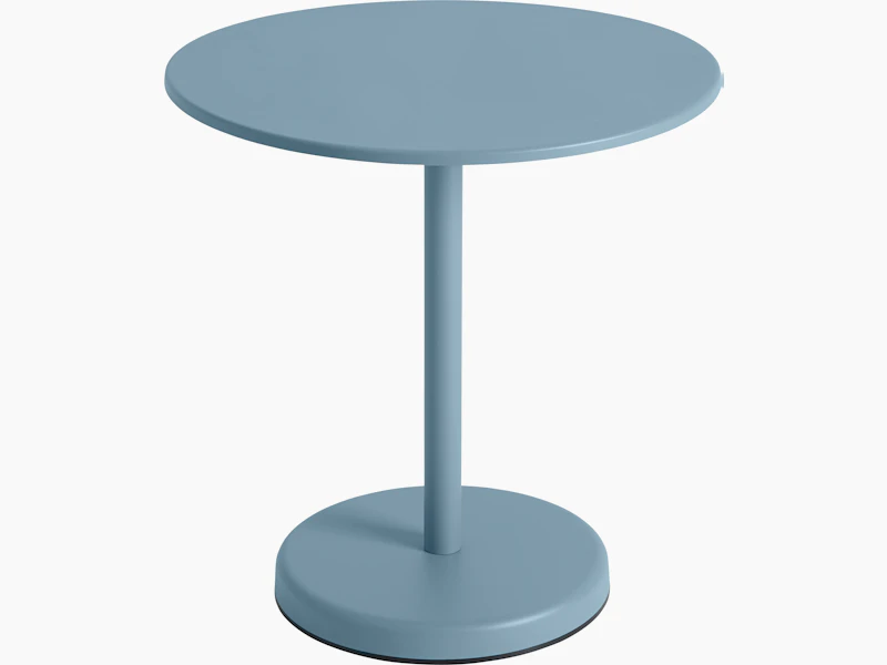 Linear steel cafe table round 70 h 73 pale blue Muuto