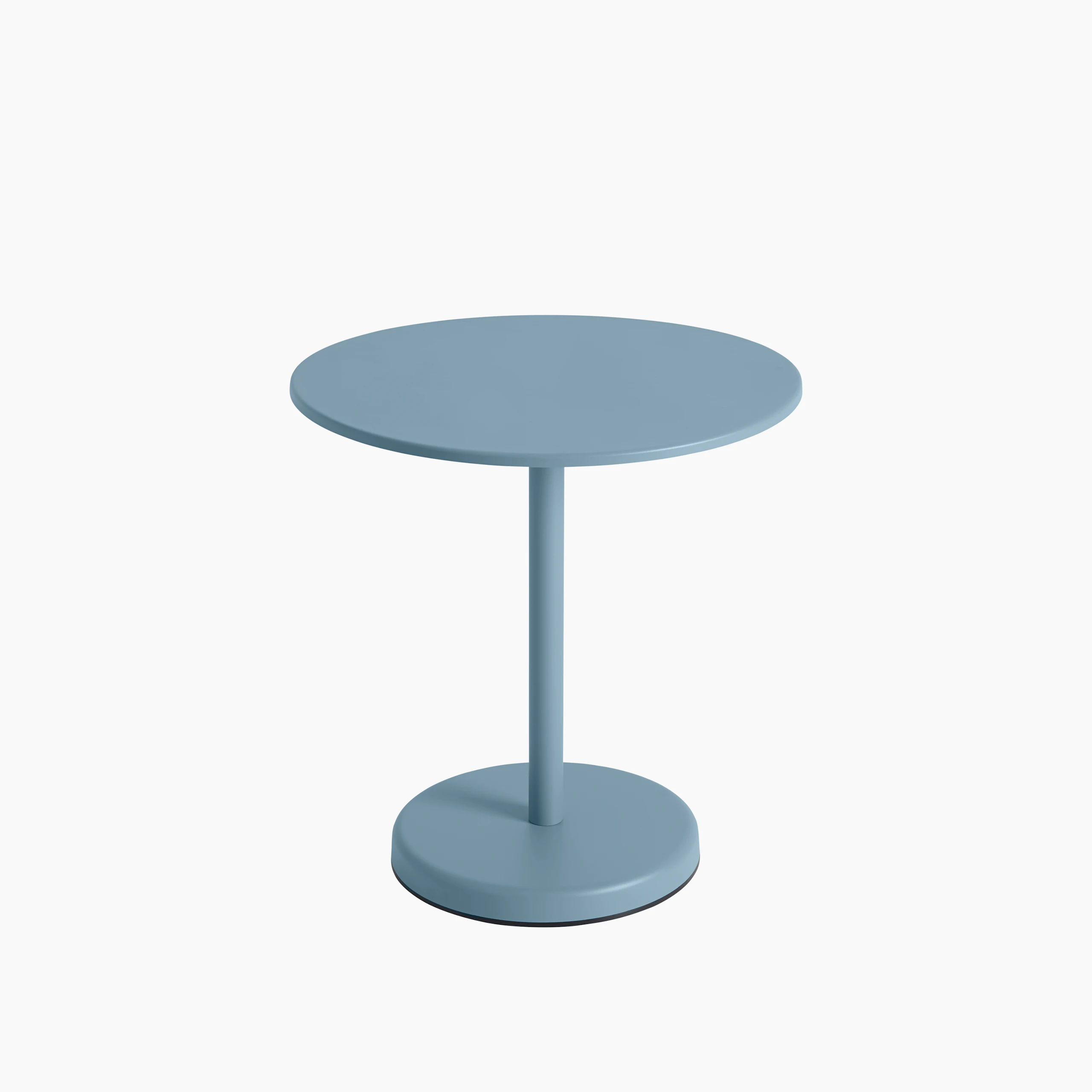 Linear steel cafe table round 70 h 73 pale blue Muuto