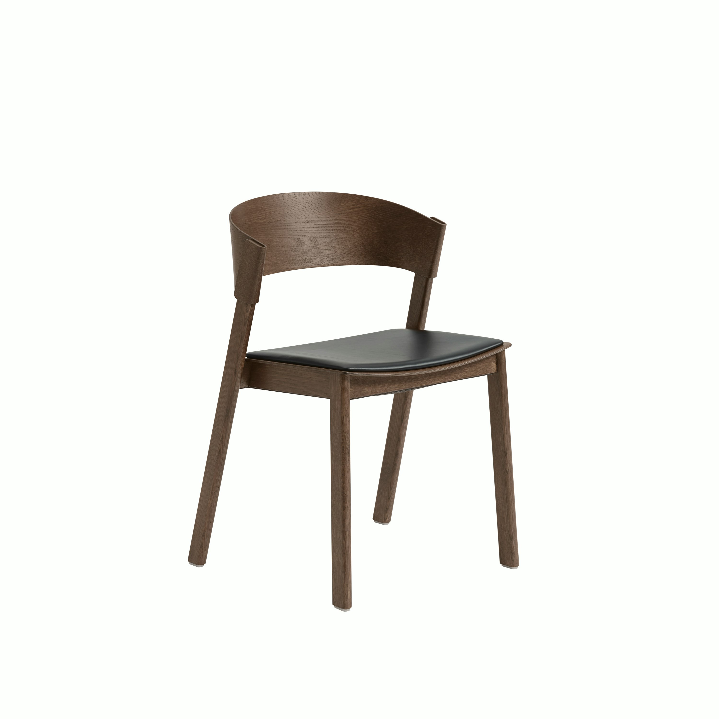 Cover side chair stained dark brown refine leather black Muuto 5000x5000 hi res