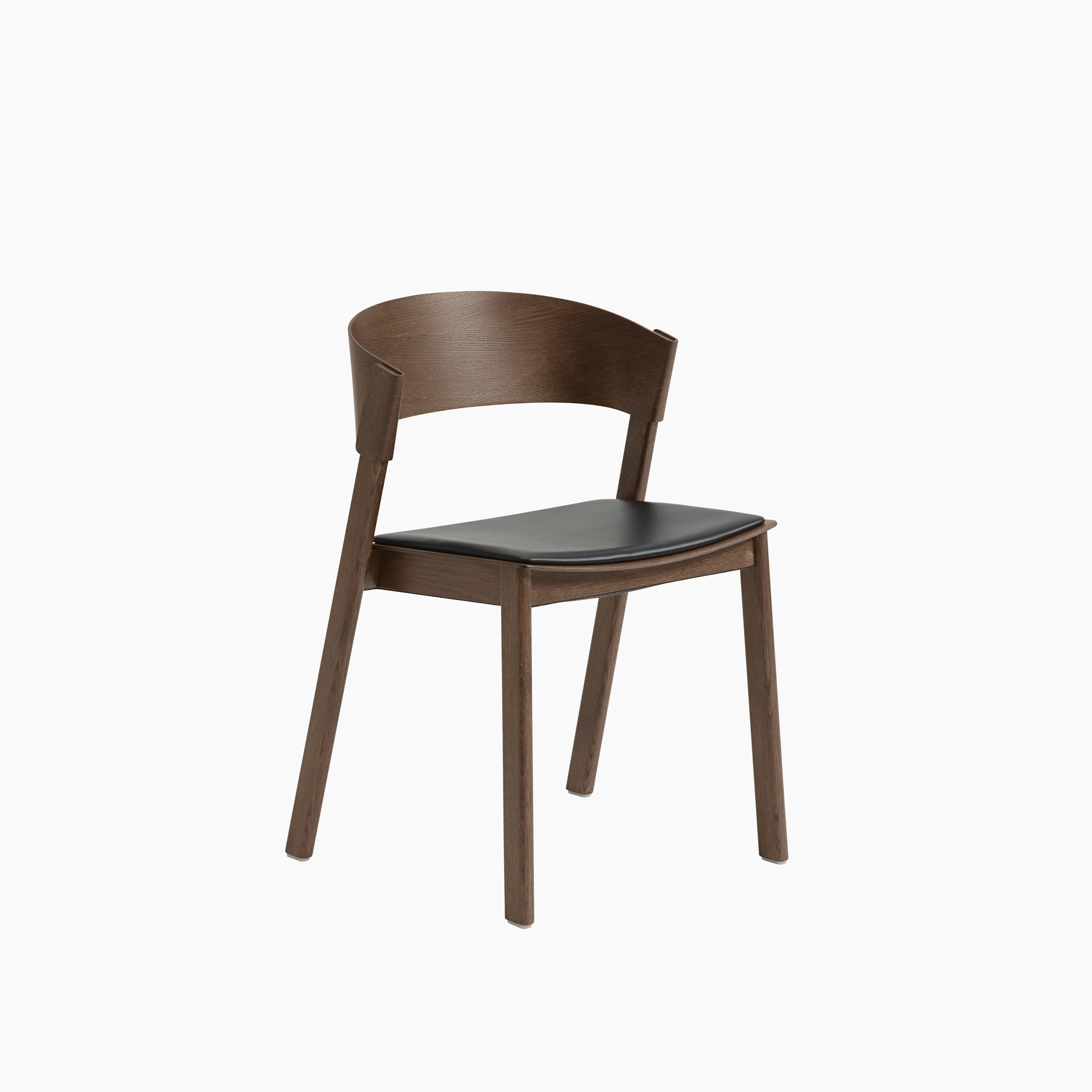 Cover side chair stained dark brown refine leather black Muuto 5000x5000 hi res