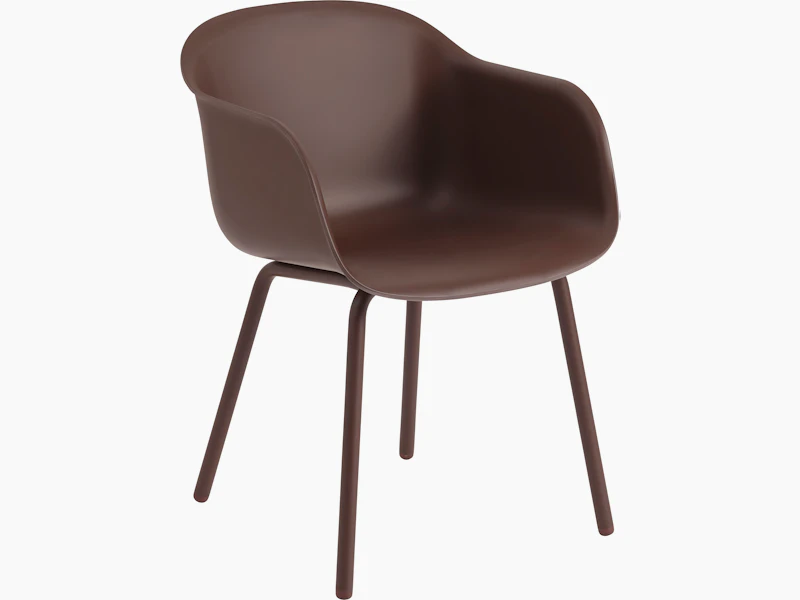 Fiber outdoor armchair brown red