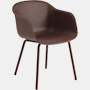 Fiber outdoor armchair brown red