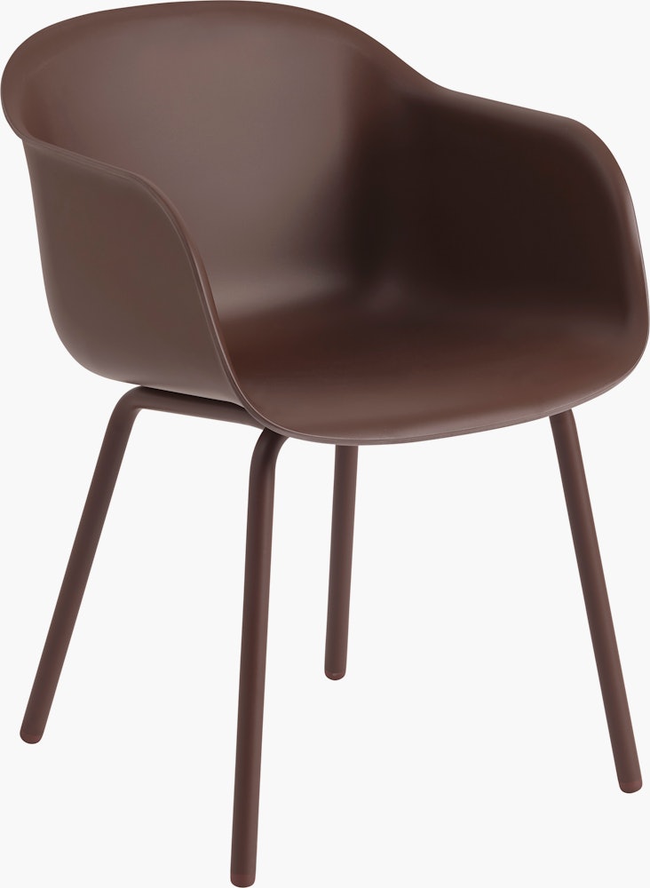 Fiber outdoor armchair brown red