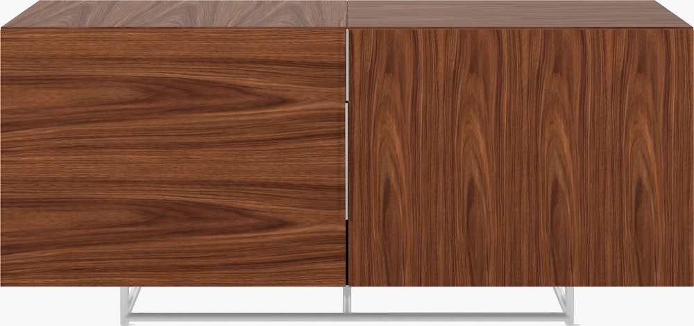 Domino Credenza - chrome,  walnut