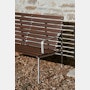 Traverse Lounge Bench with Arms - Heat Treated Ash, Lacquered Aluminum Frame