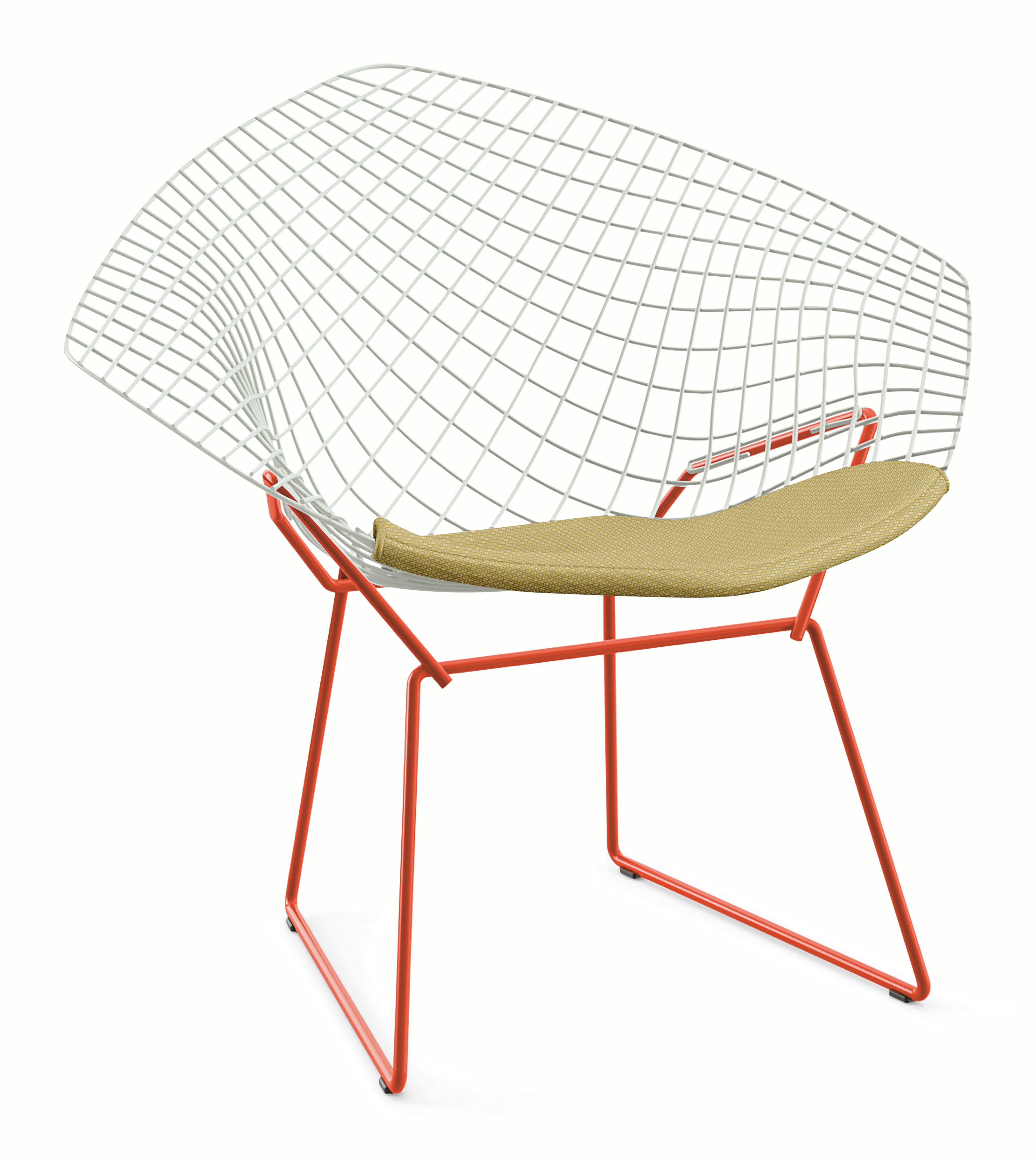Bertoia Two-Tone Diamond Lounge Chair with Seat Pad