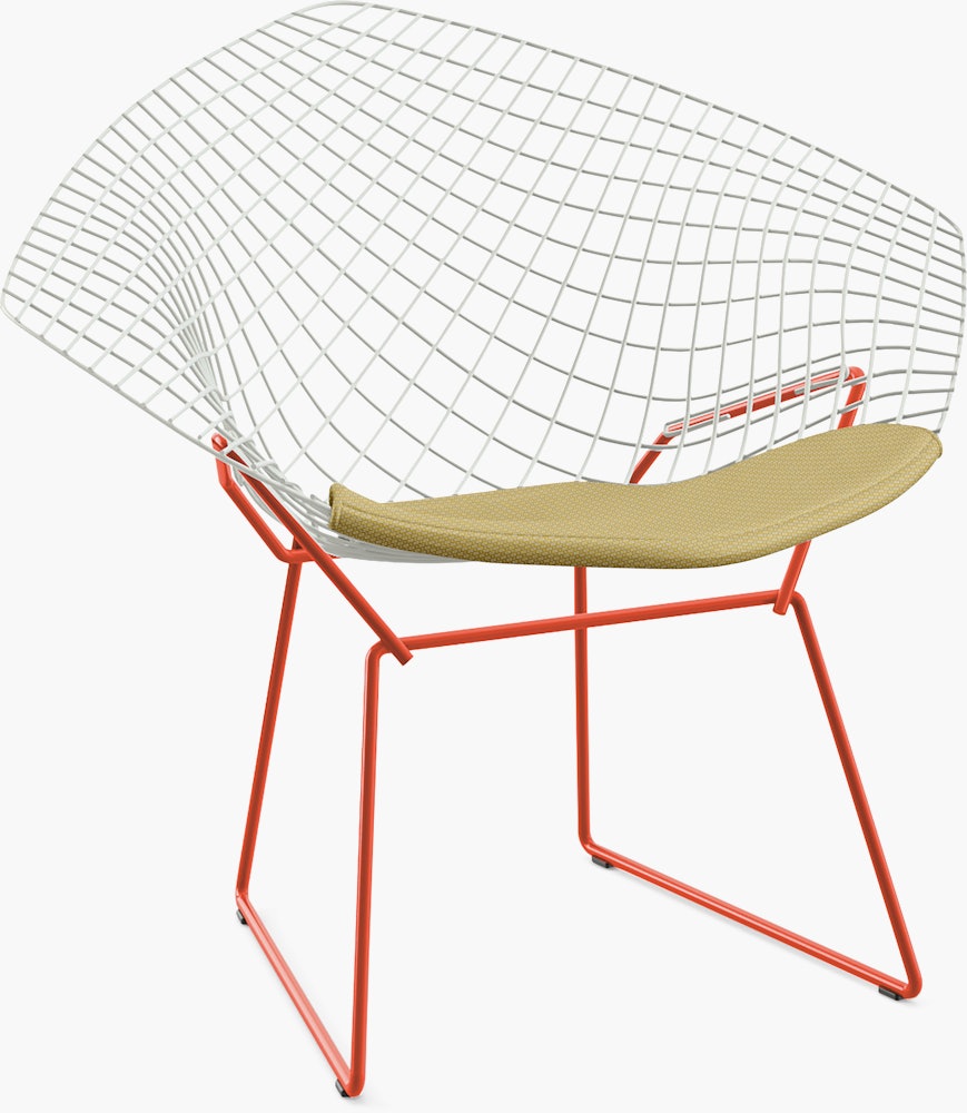 Bertoia Two-Tone Diamond Lounge Chair with Seat Pad