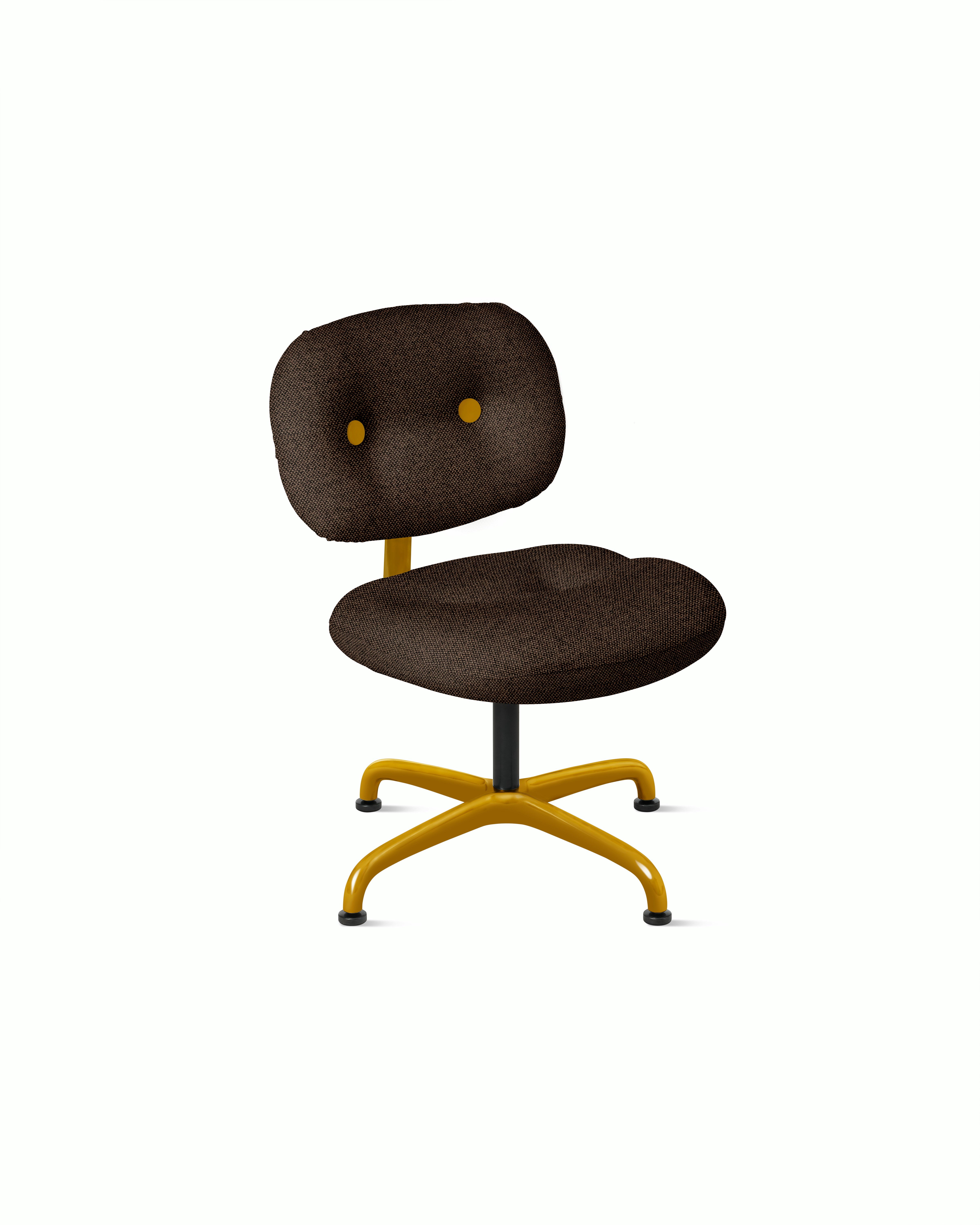 Morrison Hannah Occasional Chair - Without Arms,  Hourglass,  Mocha,  Saffron,  Glides FSC Certified