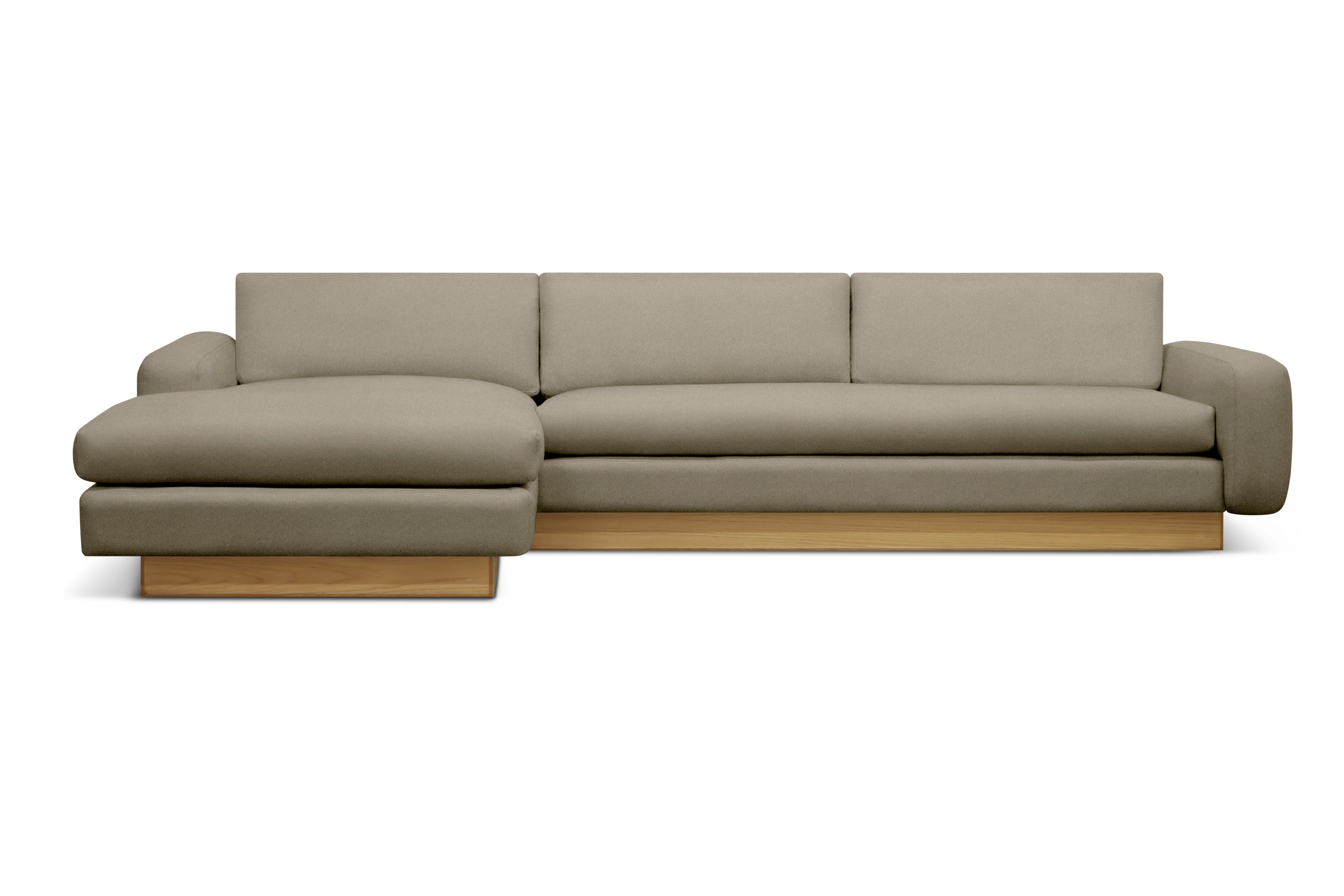 Mesa Sectional with Chaise - Left,  Alpaca Faux,  Fawn,  Oak