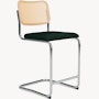 Cesca Counter Stool - Caned with Natural Beech Back,  Upholstered Seat,  Volo Leather,  Arbor Shade