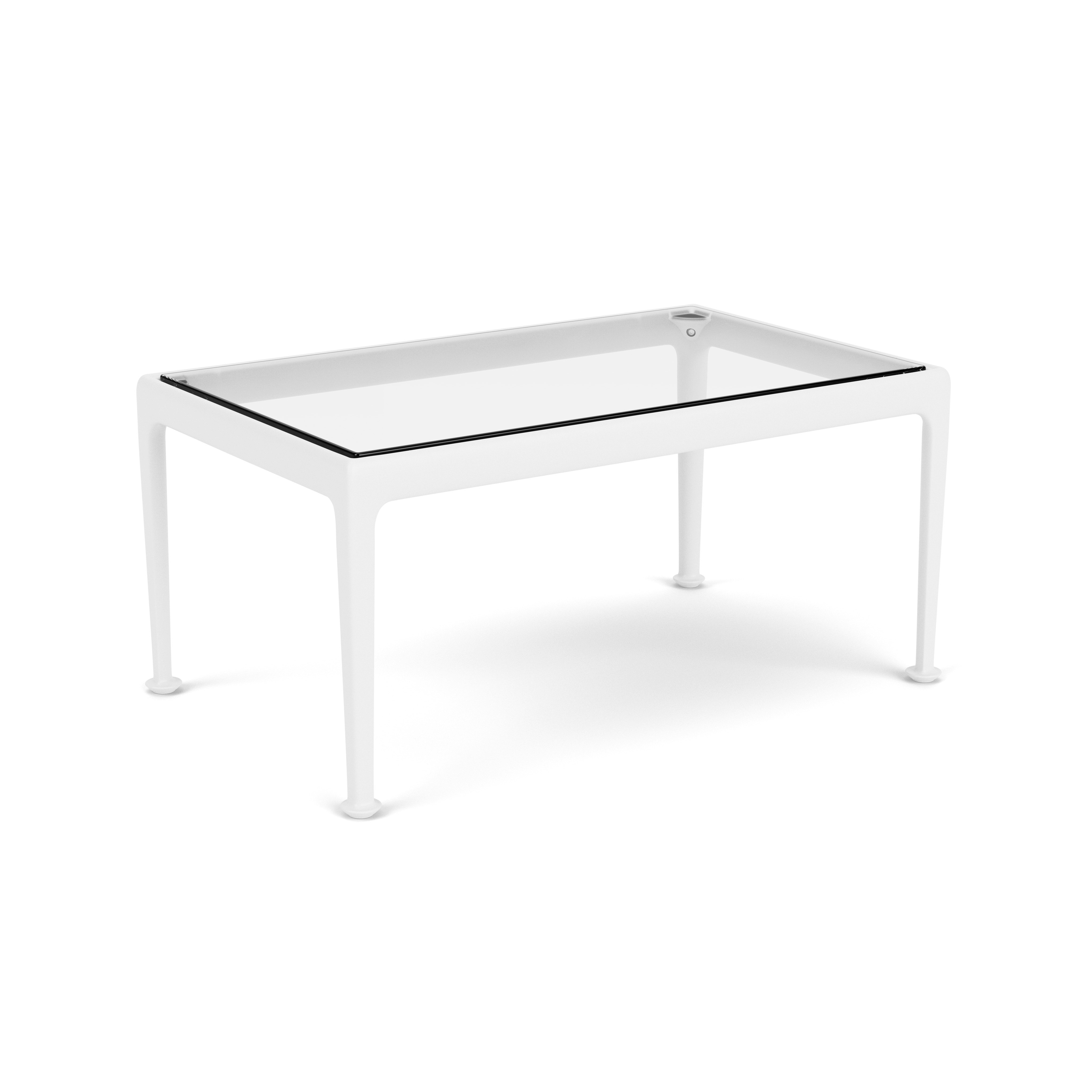 1966 Coffee Table - 32" x 20", Clear Glass, White