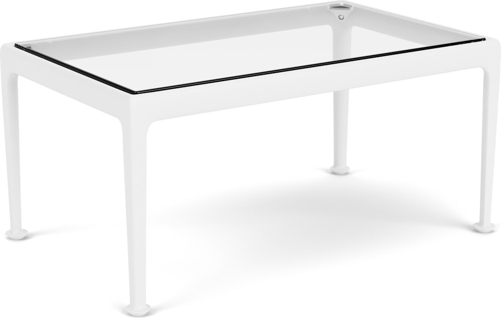 1966 Coffee Table - 32" x 20", Clear Glass, White
