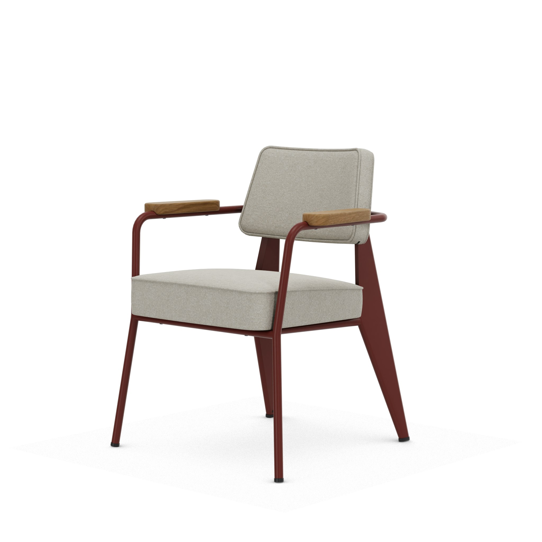 Fauteuil Direction - Nubia,   Ivory,   Japanese Red,   Natural Oak,   Hard Glides