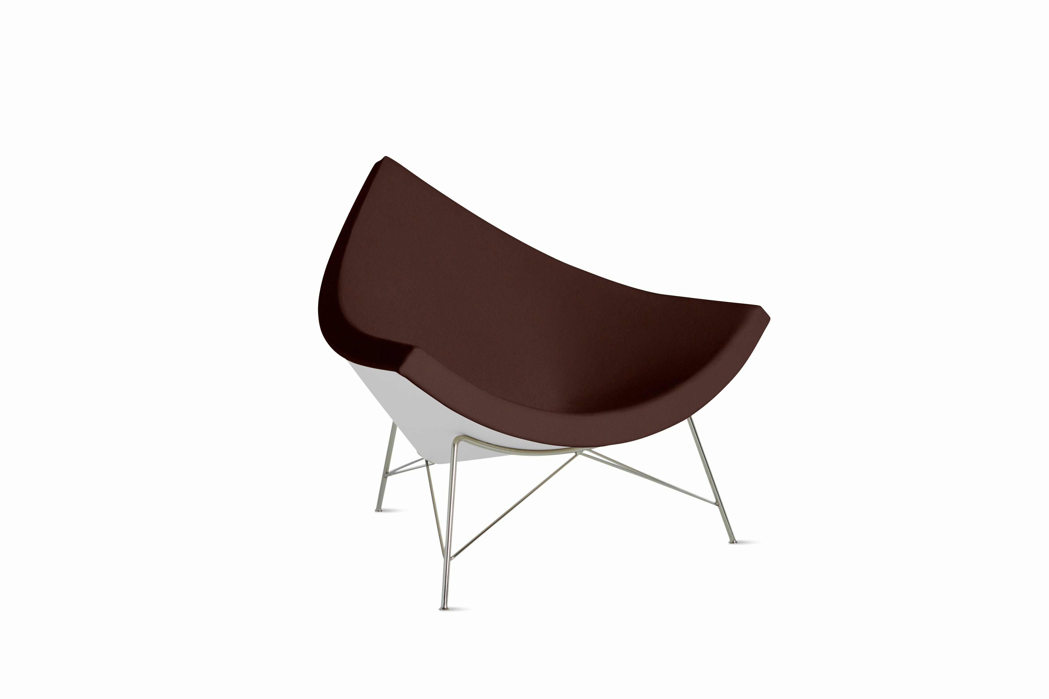Nelson Coconut Chair in Prone Leather Mantra with Chrome Base