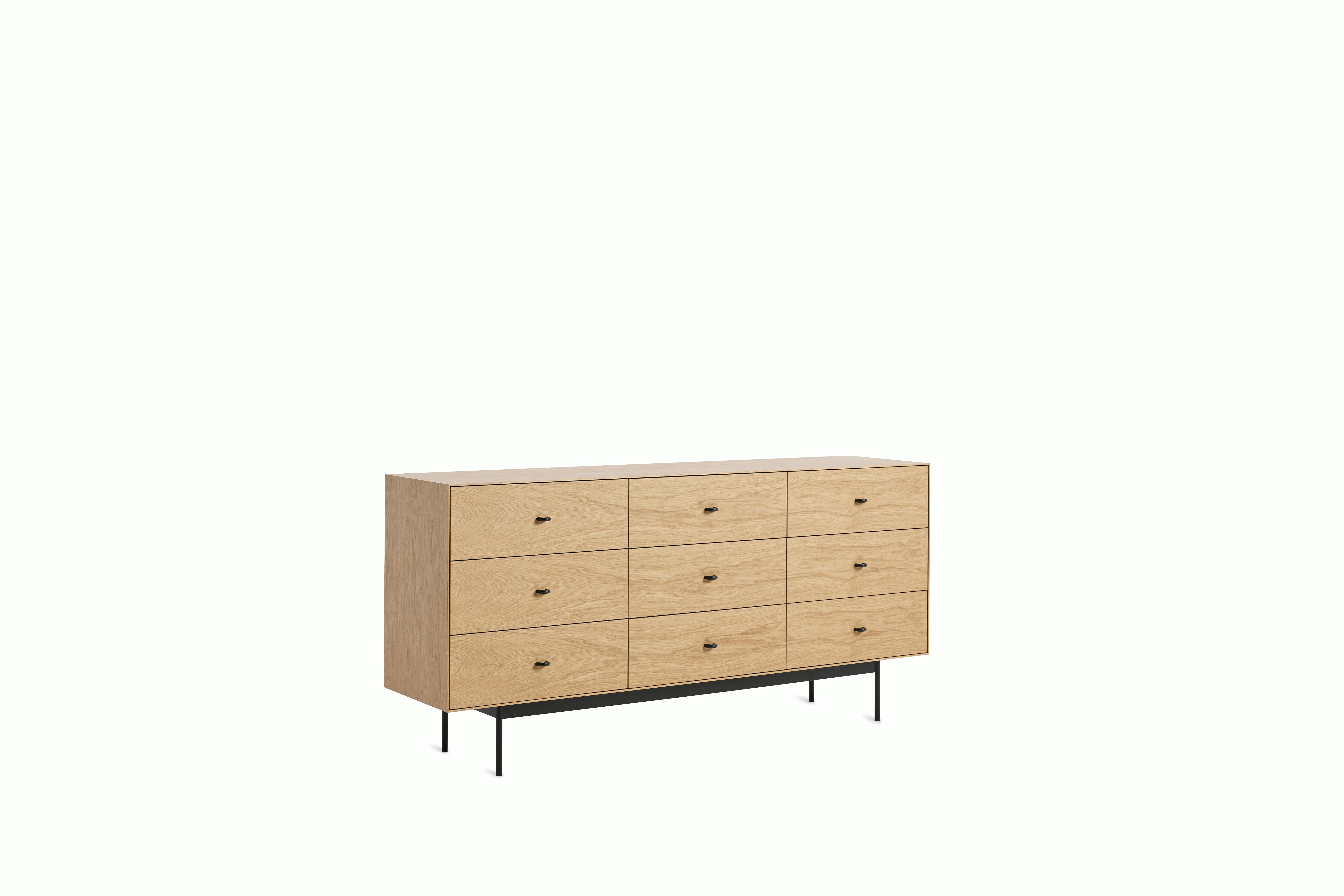 Loop Nine Drawer Dresser - Oak,  Black