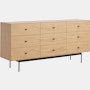 Loop Nine Drawer Dresser - Oak,  Black