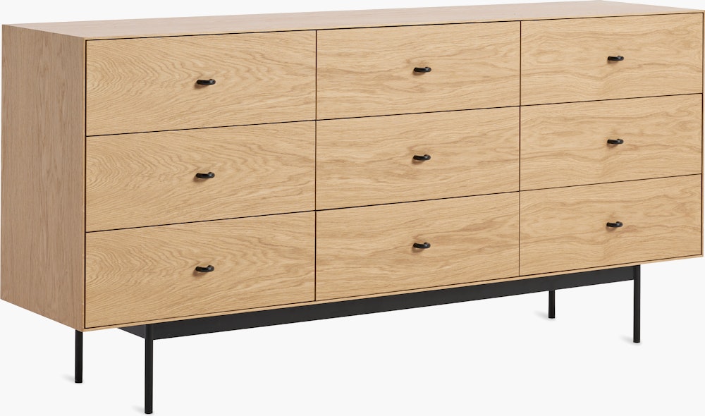 Loop Nine Drawer Dresser - Oak,  Black