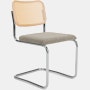 Cesca Side Chair, Caned \ Natural BeechBack, Upholstered Seat, Diva, Platinum