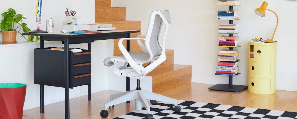 Cosm Chair and Mode Desk in a home office setting