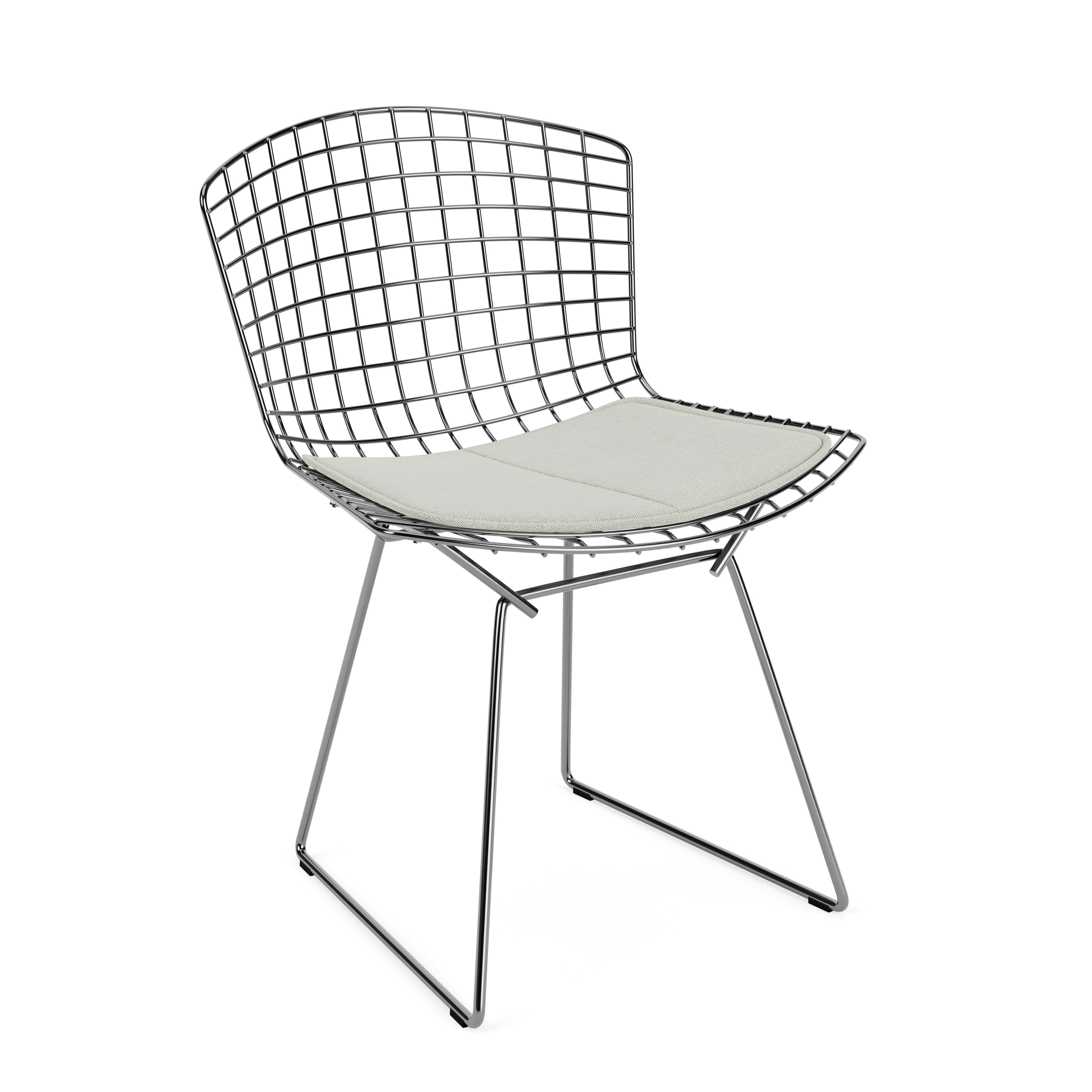 Bertoia Side Chair- Seat Pad, Polished Chrome, Crossroad, Gravel