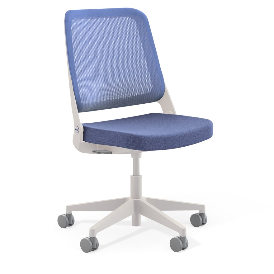 Ollo Chair - Armless, Blueberry, Blueberry, Light Grey, Plastic, Soft Casters