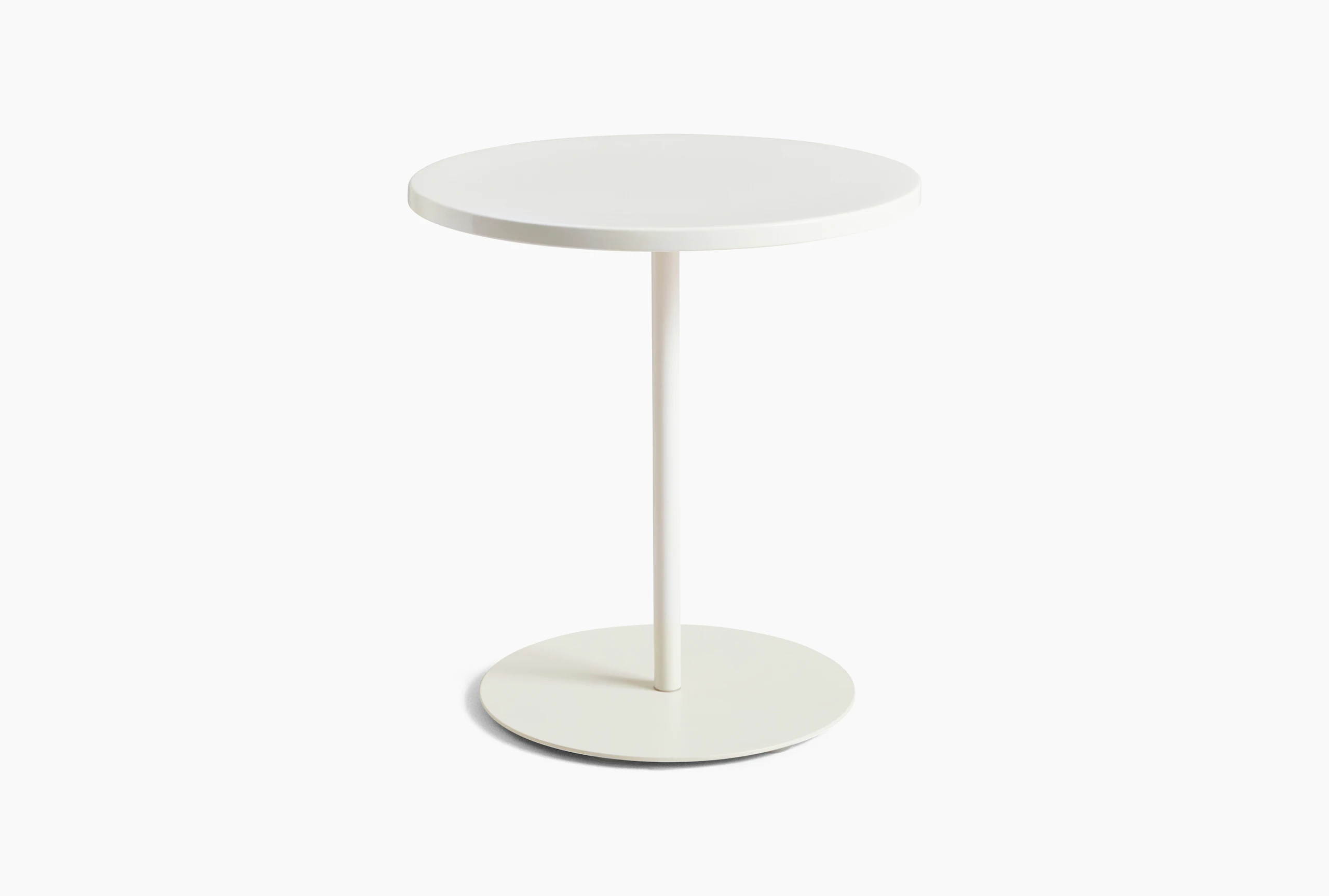 Pyro Side Table - Eggshell Ceramic Top, Cream White Base