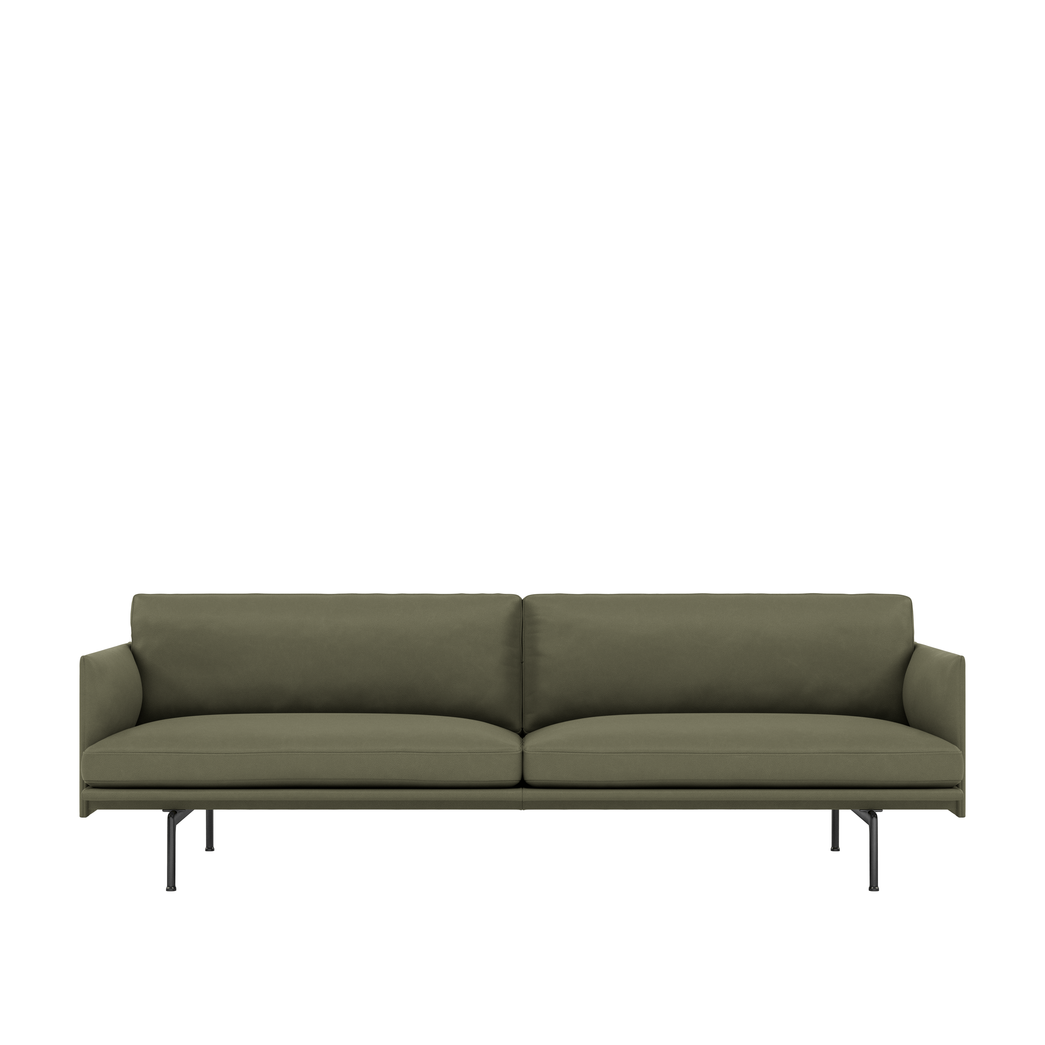 Outline Sofa, 3-Seater\BASE: Black\LEATHER: Easy Leather (R)\COL: Birch