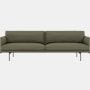 Outline Sofa, 3-Seater\BASE: Black\LEATHER: Easy Leather (R)\COL: Birch
